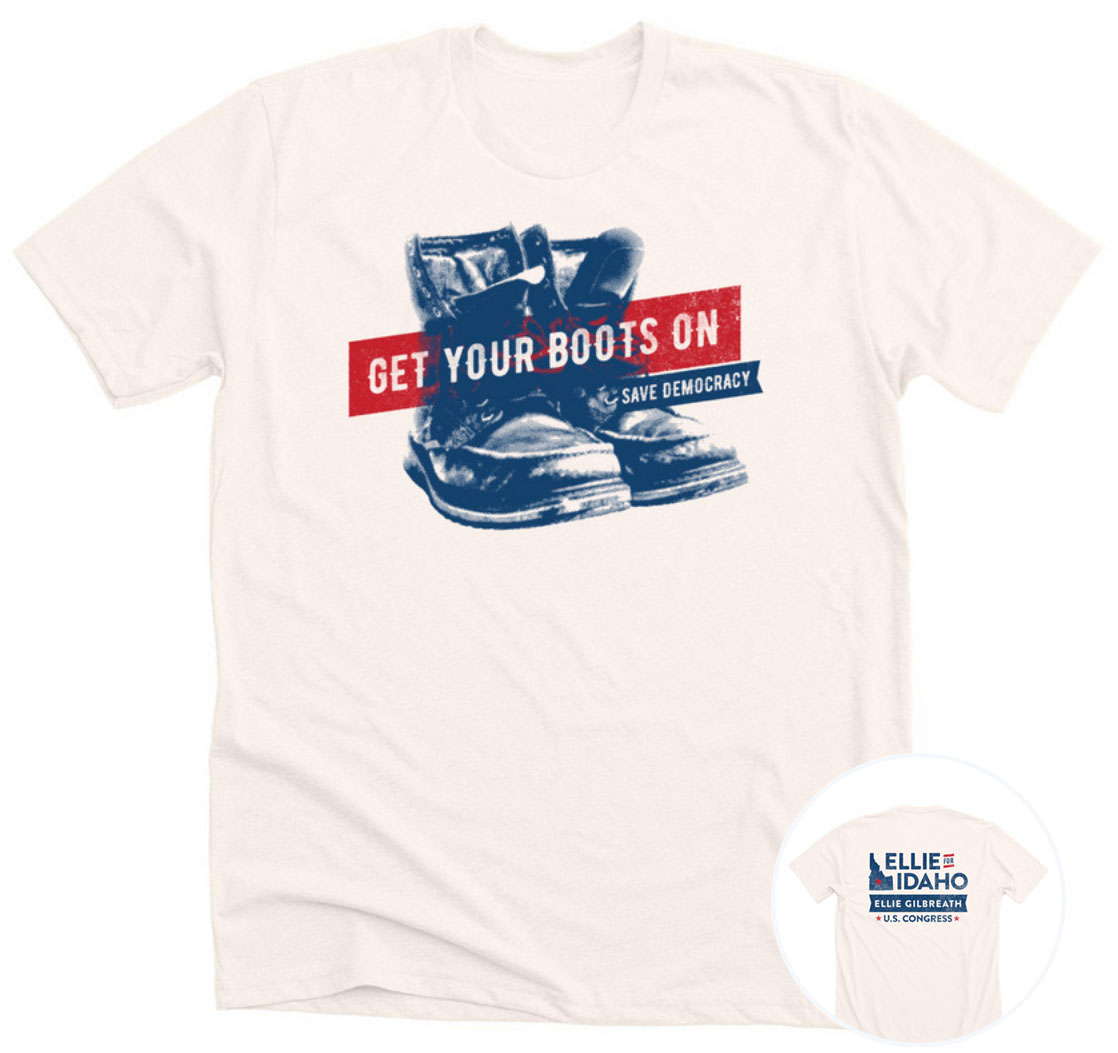 Ellie for Idaho - Get Your Boots On Tee (off-white)
